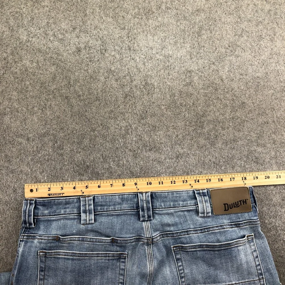 Duluth Jeans Mens 36x30 Blue Ballroom Double Flex Wash Relaxed Straight Denim